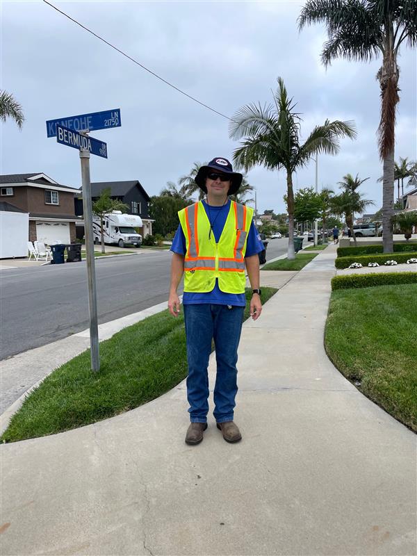 Ascon team member conducting air quality observation.