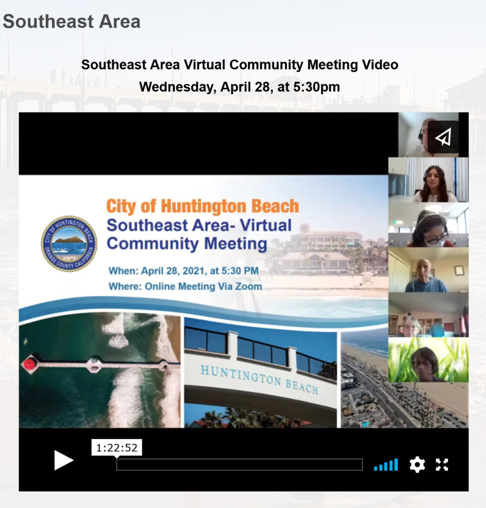 South East Area Virtual Community Meeting Video